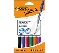 Rotuladores Pizarra BIC VELLEDA Classic 1741, Pack x6 Colores