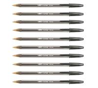 Bic - 10 bolígrafos grandes de 1,6 mm - Color negro - Trazo grueso