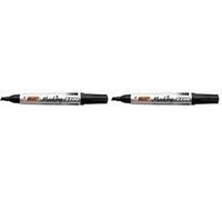 BIC 2300 - Marcador permanente, punta biselada, color negro, 1 unidad (Paquete de 2)