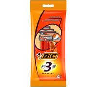 Bic 3 maquinillas de afeitar sensibles para hombre, 8 paquetes de 4 (total 32) cuchillas desechables, con tres cuchillas para un afeitado apurado y preciso
