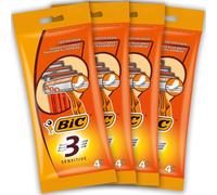 BIC 3 Sensitive Maquinillas Desechables para Hombre - Paquete de 4 Packs de 4