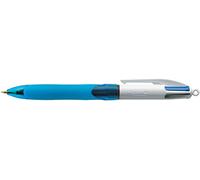 BIC 4-Color™ Grip - Bolígrafo (Azul, Color blanco, De plástico, 0.4, 1