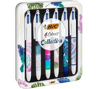 BIC 4 Colores Decors Collection Series Botanical y Tie Dye Bolígrafos de Punta Media (1,00 mm) - Material escolar, papeleria y oficina, boligrafos bonitos - Ideas de regalos