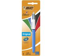Caja de Bolígrafos de Tinta de Aceite Retráctil Bic 4 Colours Original 802077/ 1 unidad/ 4 Colores de Tinta/ Cuerpo Color Azul