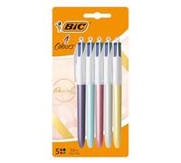 BIC 4 Colores Pearl Bolígrafo Retráctil de Punta Media (1,0 mm) - Multicolor