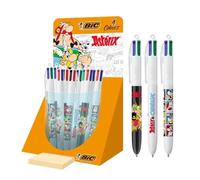 Bic 4 colours asterix expositor con 30 boligrafos de bola retractil diseÃ±os comic asterix - punta media de 1.0mm - 3 diseÃ±os diferentes