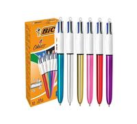 BIC 4 Colours Shine penna sfera 4 colori punta media 1.0 mm Conf. 10pz