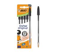 BIC 5 bolígrafos Cristal tinta negra - La bolsa de 5 bolígrafos