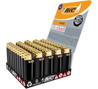BIC - 50 Mini encendedores Negros y Dorados