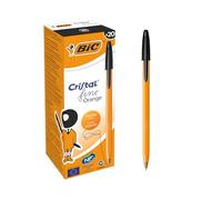 BIC 8099231 - Paquete de 20 bolígrafos de tinta negra, naranja
