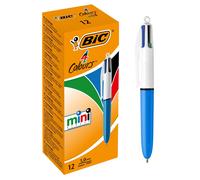 BIC 895958 4 Colores Mini Bolígrafos retráctiles, punta media (1.0 mm), caja de