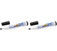 BIC 904937 - Rotulador para pizarra, color negro (Paquete de 2)