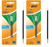 BIC 929 250 4colours pluma recarga, 1 mm, Blister de 2 piezas, verde (Paquete de 2)