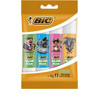 BIC 950640 Stick Ecolution - Pack de 4 pegamento decorado 8 G