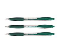 BIC Atlantis Classic - Juego de 3 bolígrafos retráctiles, punta media 1 mm, color verde
