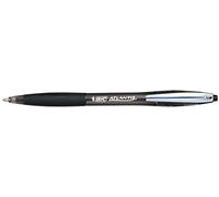 BIC Atlantis Soft Bolígrafo Retráctil punta media (1,0 mm) - Negro, Caja de 12 unidades