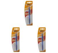 BIC Atlantis Soft bolígrafos Retráctiles punta media (1,0 mm) - Azul, Blíster de 1 Unidad (Paquete de 3)