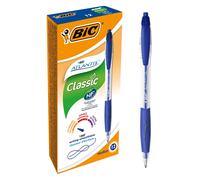 BIC Atlantis Soft Bolígrafos Retráctiles Punta Media (1,0 mm) - Azul, Caja de 12