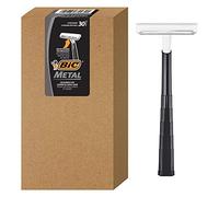 BIC BIC Metal - Maquinillas de afeitar desechables para hombre, hoja única, 30 unidades (6 paquetes de 5 maquinillas de afeitar), 30 unidades