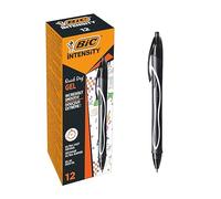 BIC Bolgrafo de Gel, Punta Media (0,7 mm), Tinta de Secado Ultrarrpido - Color Negro, paquete de 12 uds