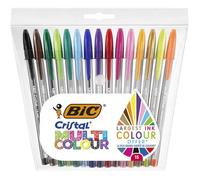 BIC Cristal Multicolour, Bolígrafos de Punta Ancha (1,6 mm), Ideal para Dibujos y Anotaciones, Colores Surtidos, Pack de 15 Unidades
