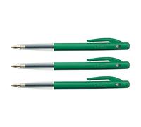 BIC - Bolígrafo M10 CLIC (punta mediana, 1 mm, 3 unidades), color verde