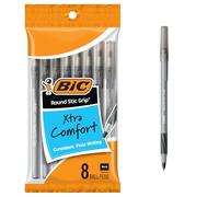 Bic Bolígrafo Stic Grip, color negro 8 Count