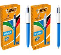 BIC Bolígrafos 4 Colours Original Medium, Caja x12 (Paquete de 2)