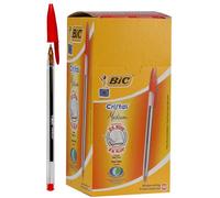 BIC Bolígrafos Cristal Punta Media - Pack de 50 (Rojo)