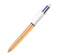 BIC - Bolígrafos de 4 colores champán, paquete de 12 bolígrafos retráctiles, diseño de barril dorado esmerilado, multicolor con cuatro tintas vibrantes surtidas, bolígrafo multicolor todo en uno para