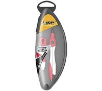 BIC - Compás intercambiable de mina o lápiz, cuerpo metálico, juego completo