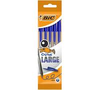 BIC Cristal - Blíster de 5 unidades, large bolígrafos punta ancha (1,6 mm), color azul