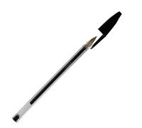 Bic Crystal - Bolígrafo, punta media, 50 unidades, color negro