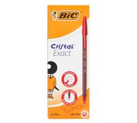 BIC Cristal Exact Bolígrafos Punta Fina (0,7 mm) - Rojo, Caja de 20 Uds.
