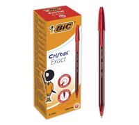 BIC Cristal Exact Bolígrafos Punta Fina (0,7 mm) - Rojo, Caja de 20 Uds.