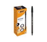 BIC Bolígrafos Cristal Exact Punta fina 0,7 mm Negro Caja de 20 uds
