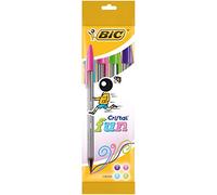 BIC Cristal Fun bolígrafos Punta Ancha (1,6 mm) - Blíster de 4 unidades, Multicolor
