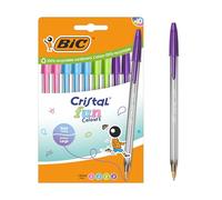 BIC Cristal Fun bolígrafos Punta Ancha (1,6 mm) - colores Surtidos, Blíster de 10 unidades