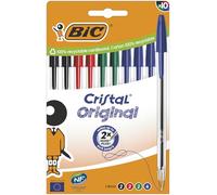 BIC Cristal Original - Bolígrafo de punta media (1,00 mm), tapas y puntas a juego, de tinta, caja de cartón de 10 unidades