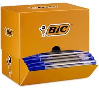 BIC Cristal Original - Bolígrafos de punta media (1.0 mm), Caja de 150 unidades, Azul, óptimo para oficinas