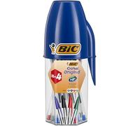 BIC Cristal Original Bolígrafos Punta Media (1,0mm) Colores Surtidos, Material Oficina y Escolar, Tubo de 20 unidades (16+4 gratis)