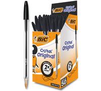 BIC Cristal Original, Bolígrafos Punta Media, Óptimo para Uso Escolar y Oficinas