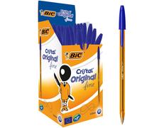 BIC Cristal Original Fine, Boligrafos Punta Fina (0.8mm), Óptimo para Uso Escola