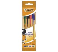 Bic Cristal Original Fine Pack 4 Bolígrafos Punta Fina 0.8mm Colores Surtidos