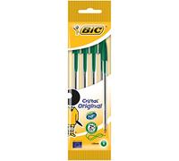 BIC Cristal - Pack de 4 bolígrafos mediano, color verde