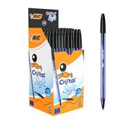 BIC Cristal Soft Bolígrafos de Punta Media (1,2 mm) - Negro, Caja de 50 Bolis