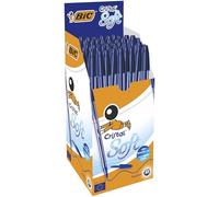 BIC Cristal Soft Bolígrafos punta media (1.2 mm) - color azul, caja de 50 unidades