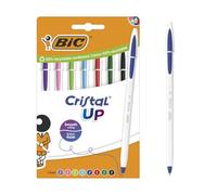 BIC Cristal Up Bolígrafos de Punta Ancha (1,2 mm) con Cuerpo Bicolor - Colores Clásicos y Divertidos Surtidos, Pack de 8