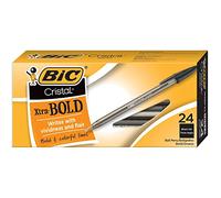 Bic Cristal Xtra Bold - Bolígrafo de punta gruesa (1.6 mm) para líneas vívidas y dramáticas, negro, 24 unidades