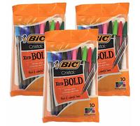Bic Cristal Xtra-Bold - Bolígrafos redondos de punta de 1,6 mm para escritura brillante, colorida y vívida, colores de tinta surtidos, perfectos para el hogar, la escuela y la oficina